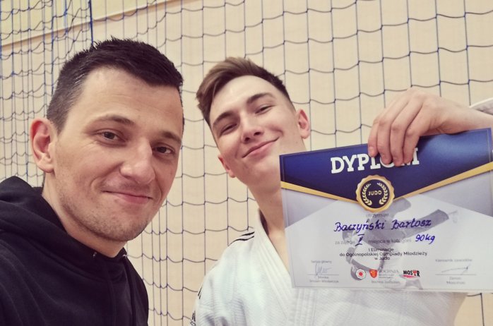 Bartosz Baczyński i trener Jakub Matuszny